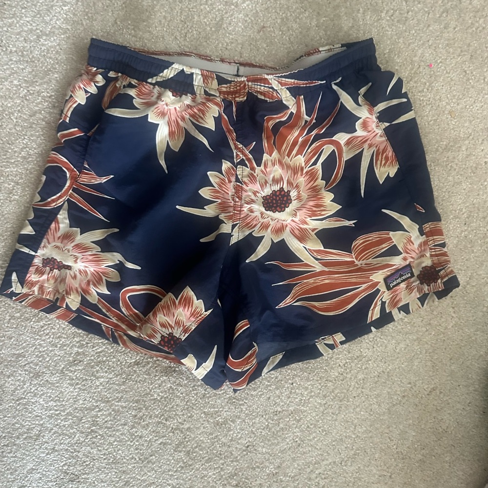 Patagonia Navy Floral Women's Athletic Shorts